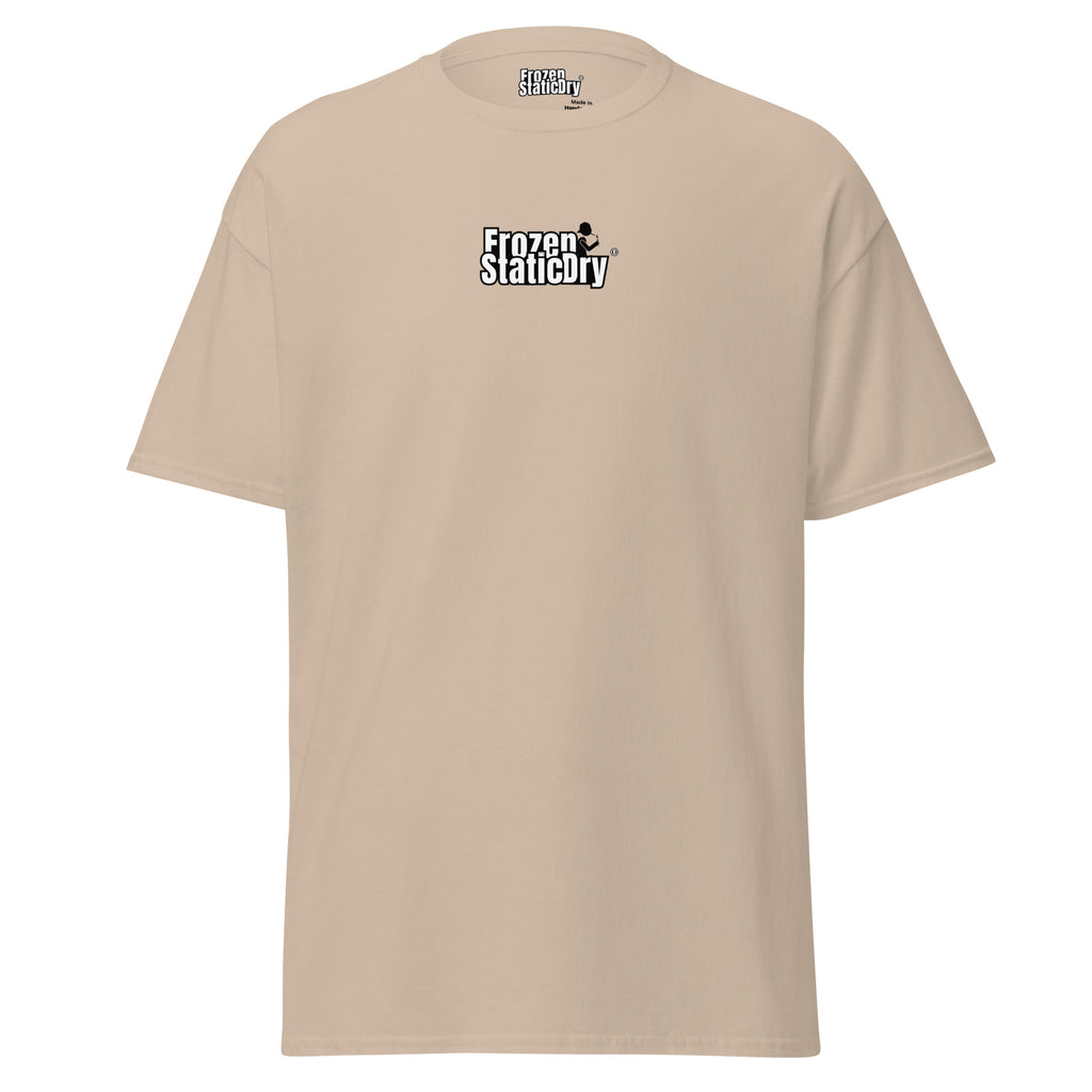 FrozenStaticDry Menu Shirt personalisiert Sand vorne