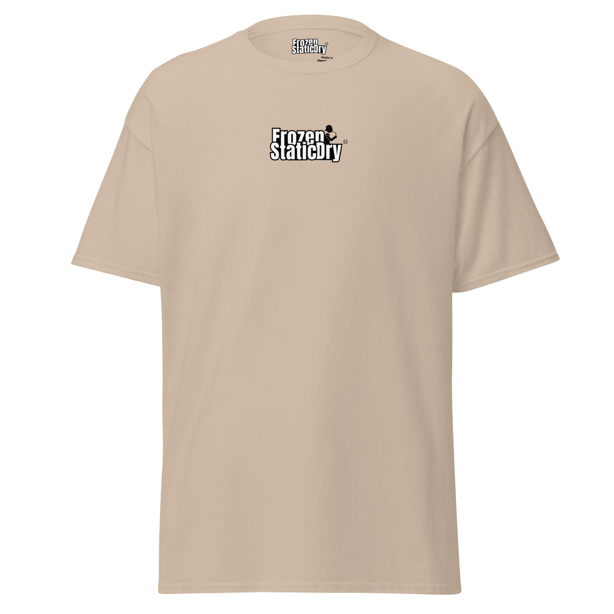 FrozenStaticDry Menu Shirt personalisiert Sand vorne