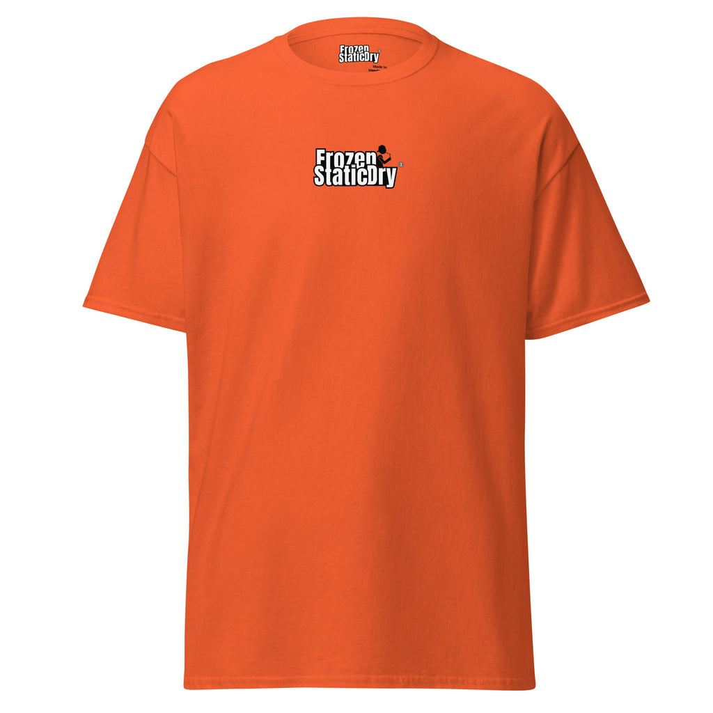 FrozenStaticDry Menu Shirt personalisiert orange vorne