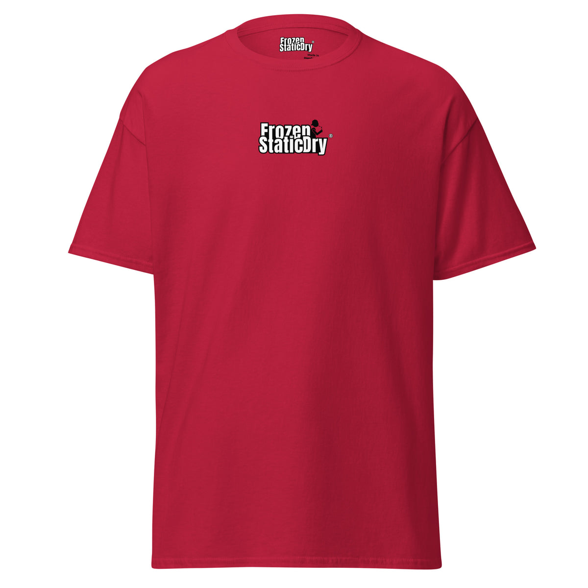 FrozenStaticDry Menu Shirt personalisiert rot vorne