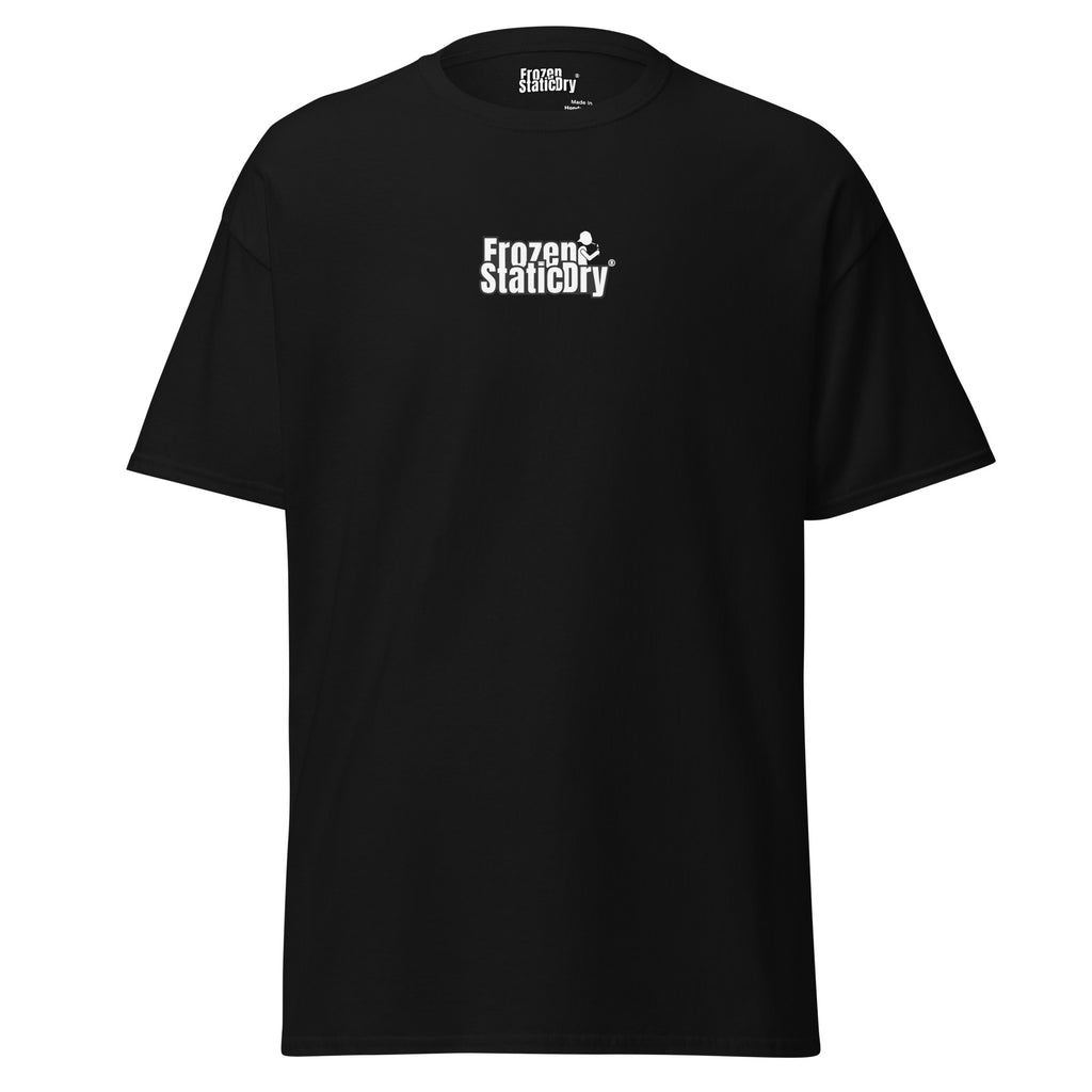 FrozenStaticDry Menu Shirt personalisiert schwarz vorne