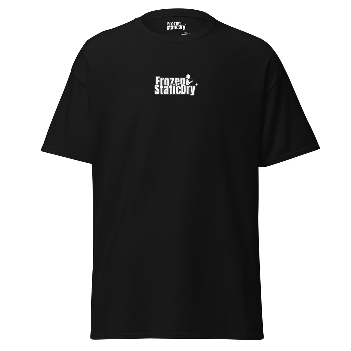 FrozenStaticDry Menu Shirt personalisiert schwarz vorne