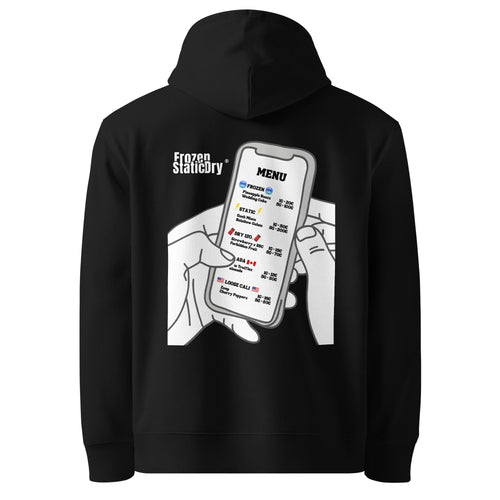 FrozenStaticDry® Unisex Hoodie Menu hinten schwarz w1