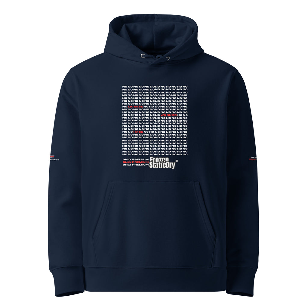 FrozenStaticDry® Unisex Hoodie Noworker 2.0 blau vorne