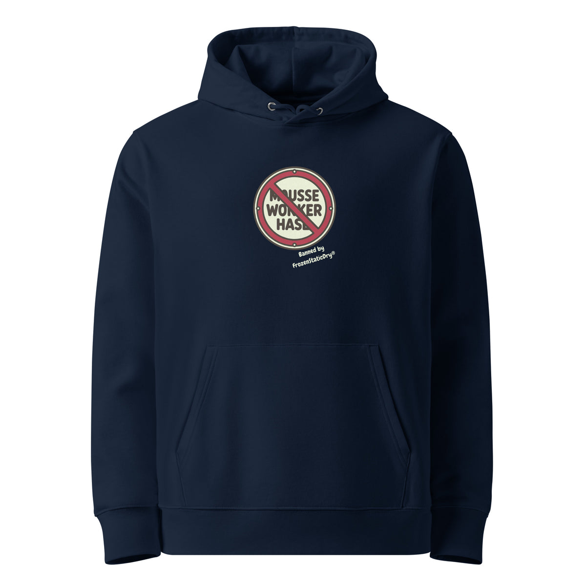 FrozenStaticDry® Unisex Hoodie Noworker vorne blau