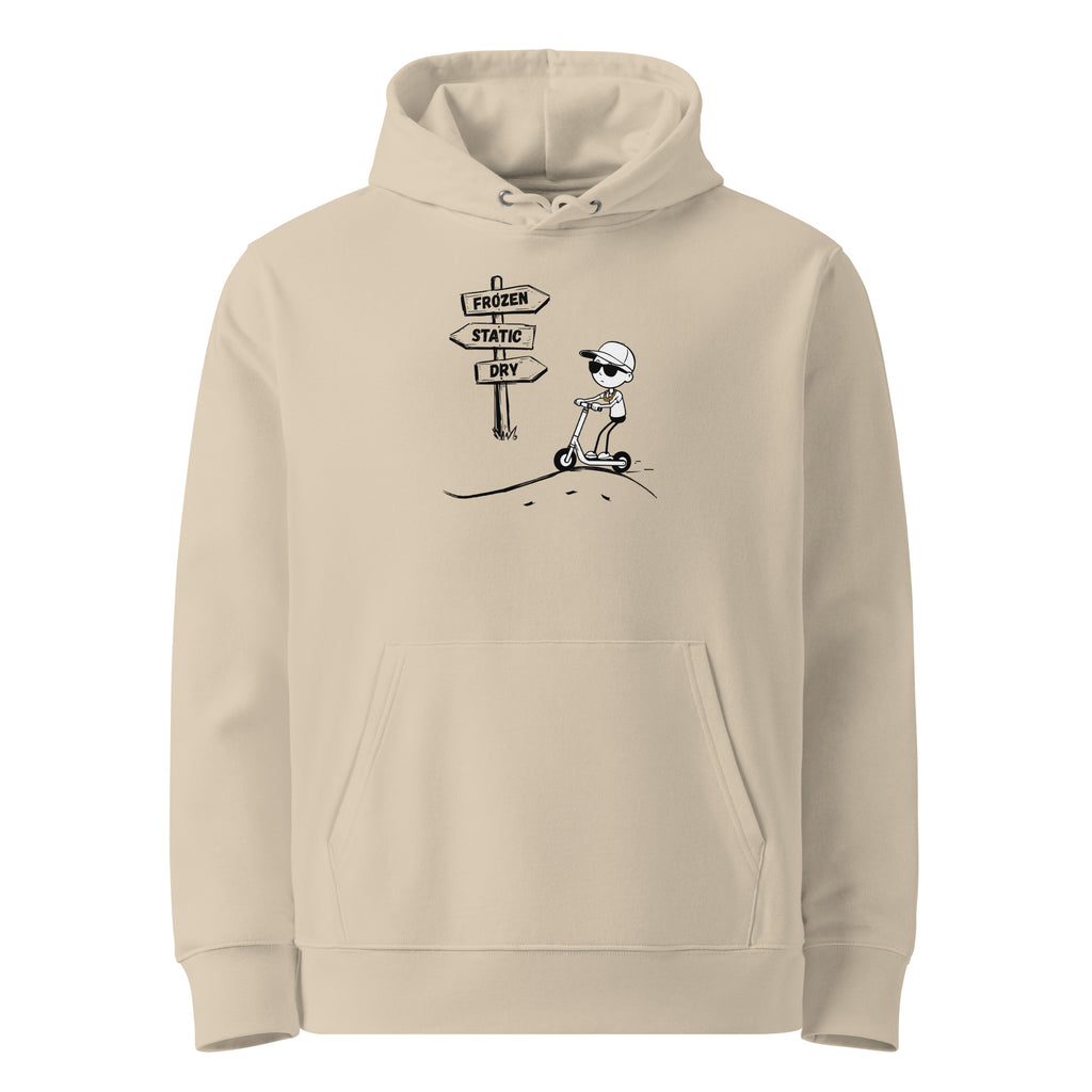 FrozenStaticDry® Unisex Hoodie Ride2Static Sand Vorne