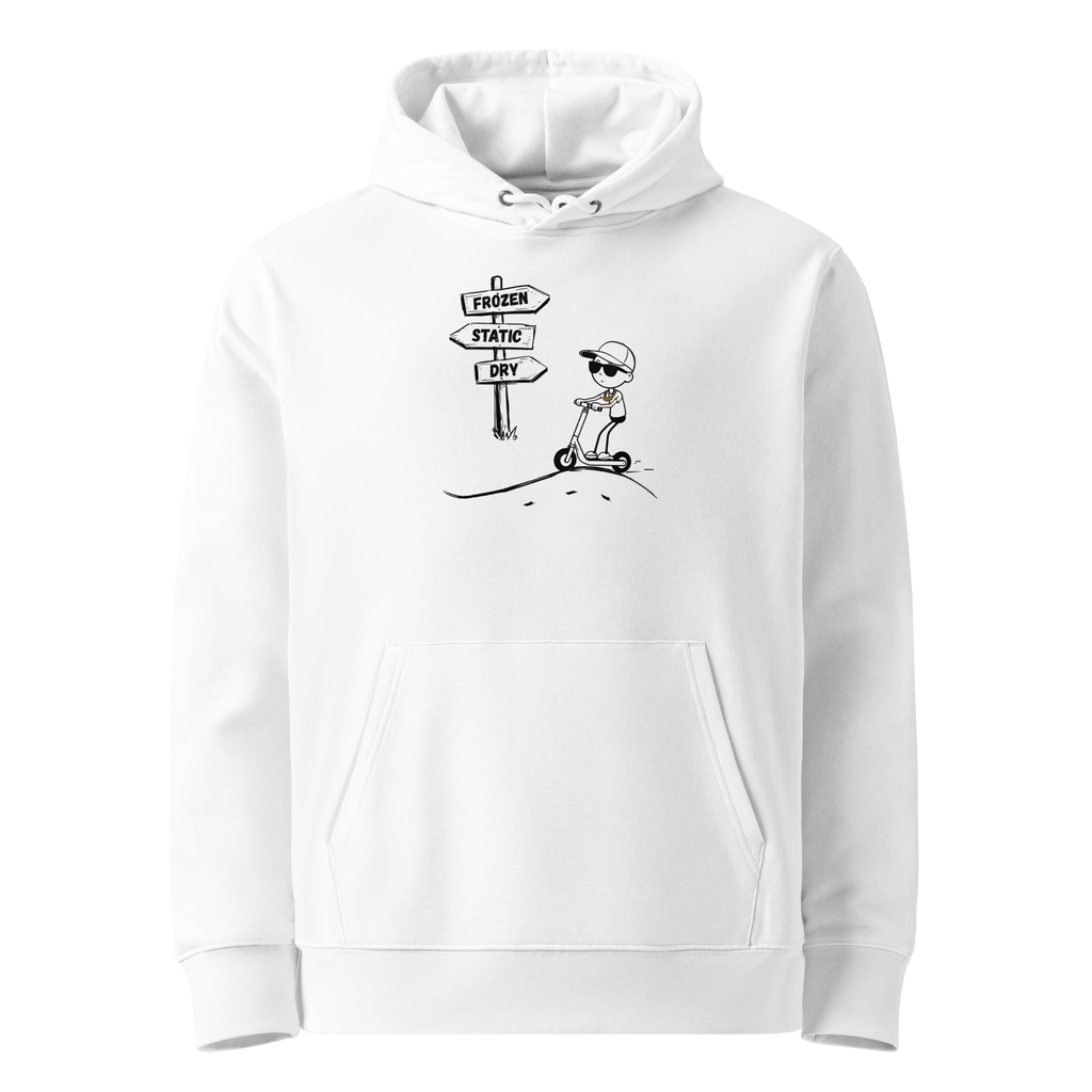 FrozenStaticDry® Unisex Hoodie Ride2Static weiß