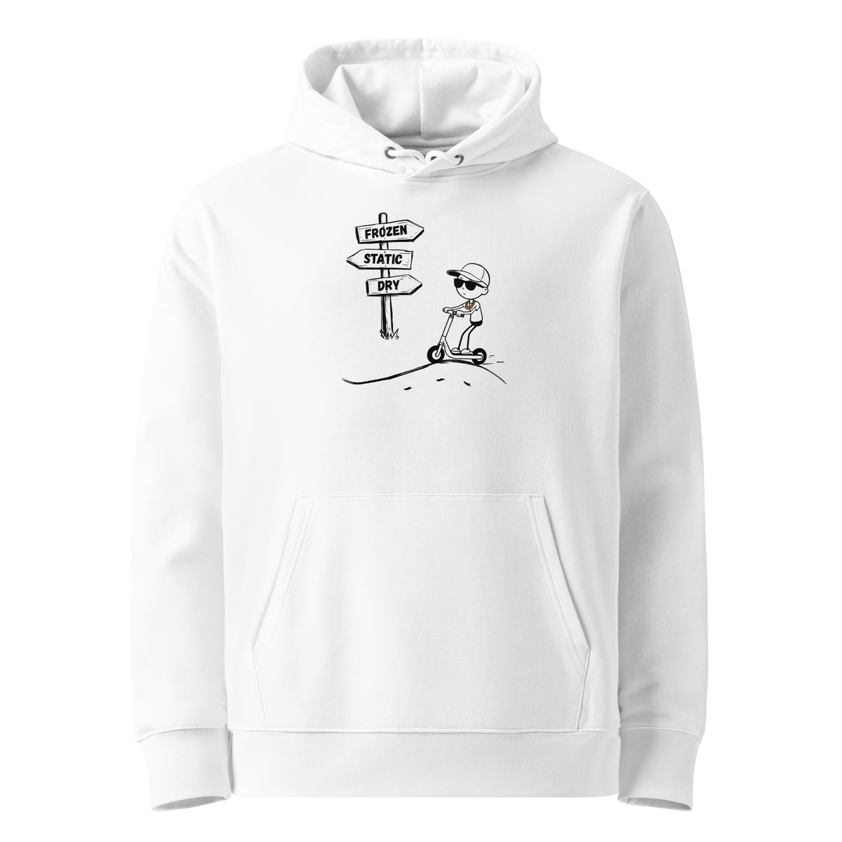 FrozenStaticDry® Unisex Hoodie Ride2Static weiß