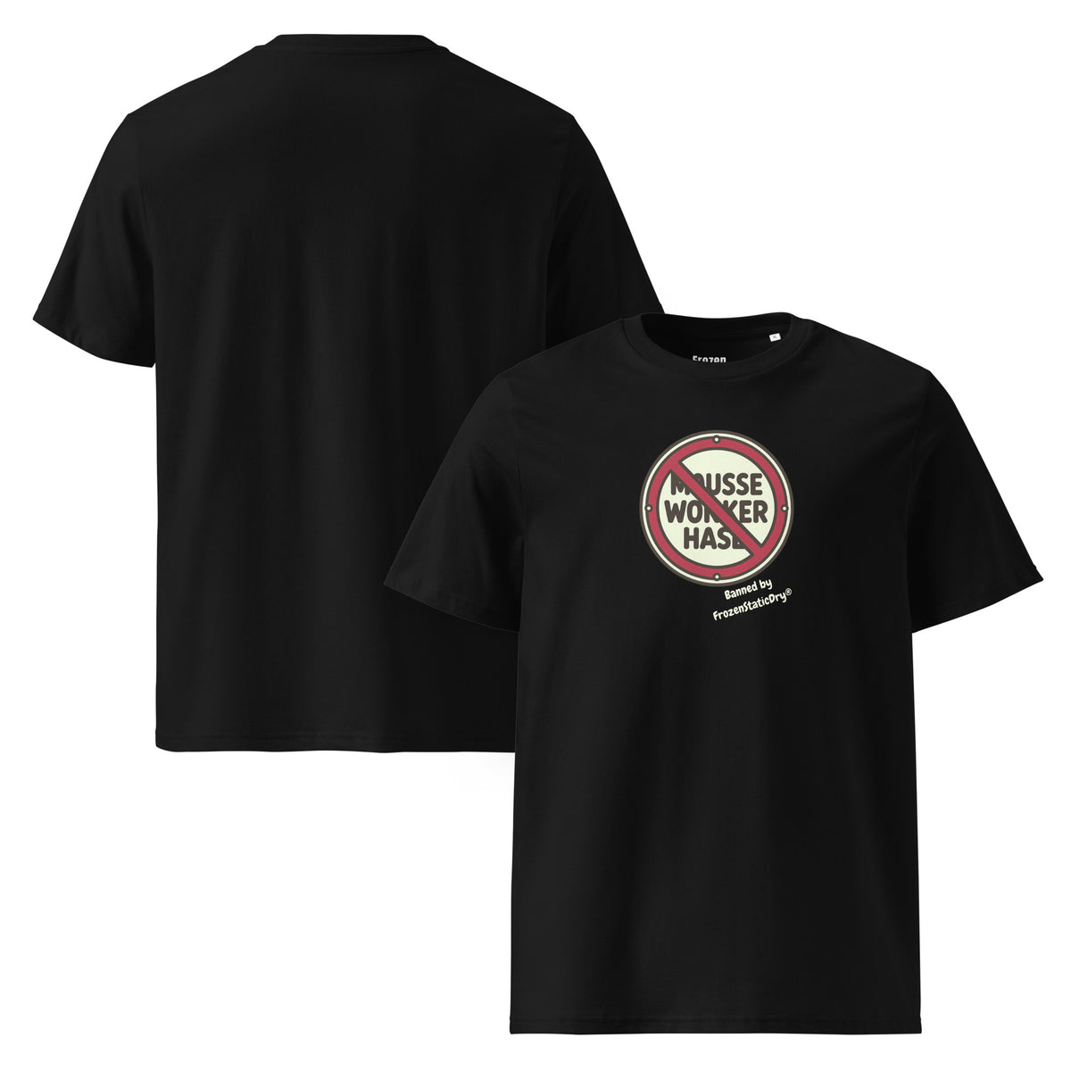 FrozenStaticDry® Unisex T-Shirt Noworker vor- und Rückansicht