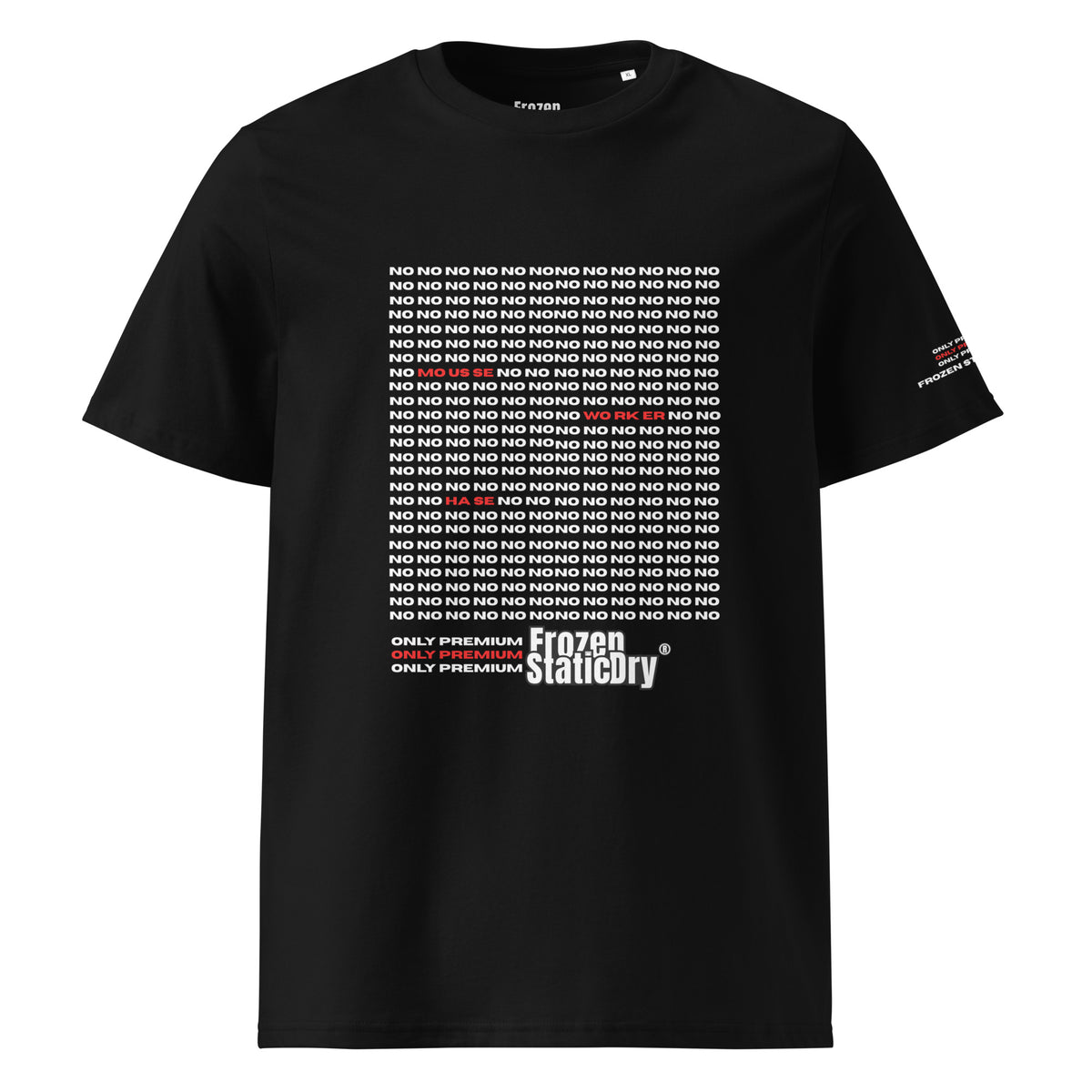 FrozenStaticDry® Unisex shirt Noworker 2.0 schwarz vorne 